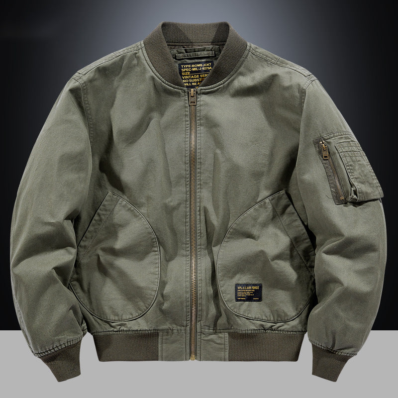 OLIVIER | Blouson aviateur en coton lavé — poches goutte