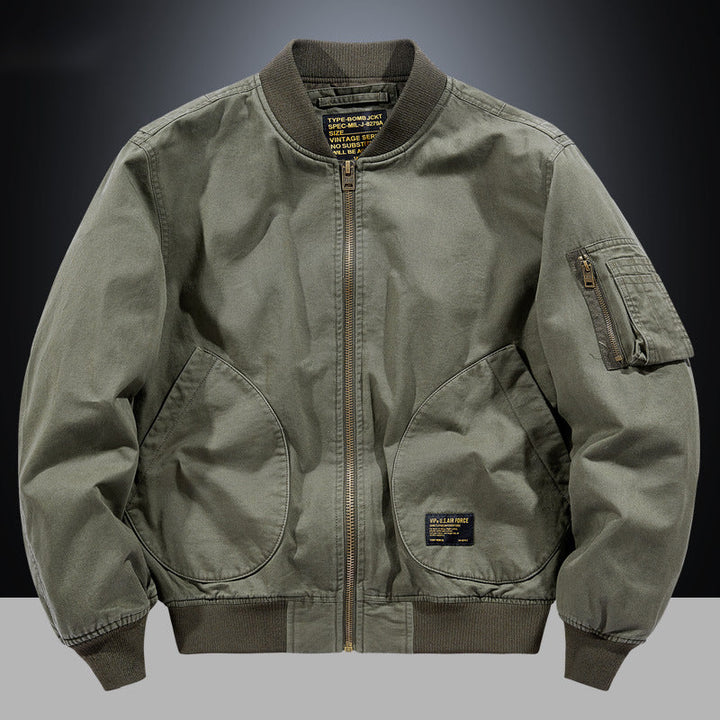 OLIVIER | Blouson aviateur en coton lavé — poches goutte