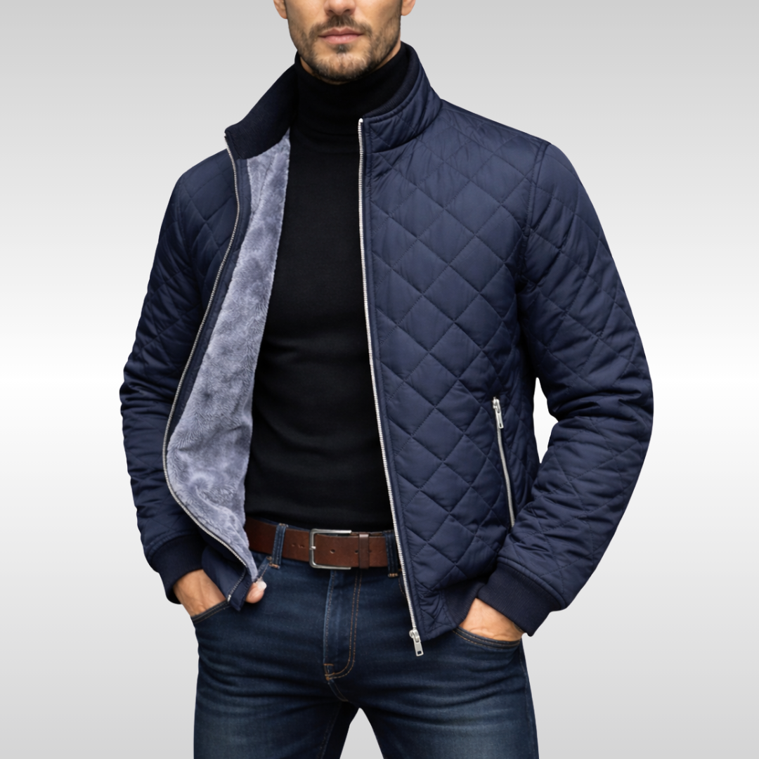 VESTE D'HIVER MATELASSÉE CHAUDE CLASSIQUE POUR HOMME