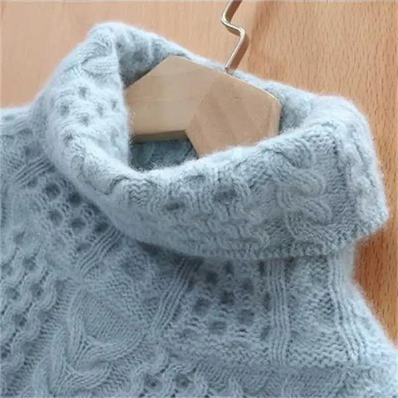 Louise | Pull en cachemire col montant à torsades
