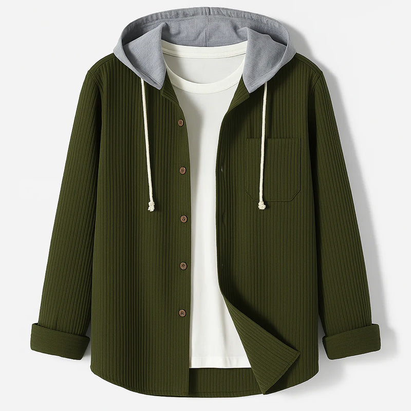 CHEMISE EN CORDUROY AVEC CAPUCHE