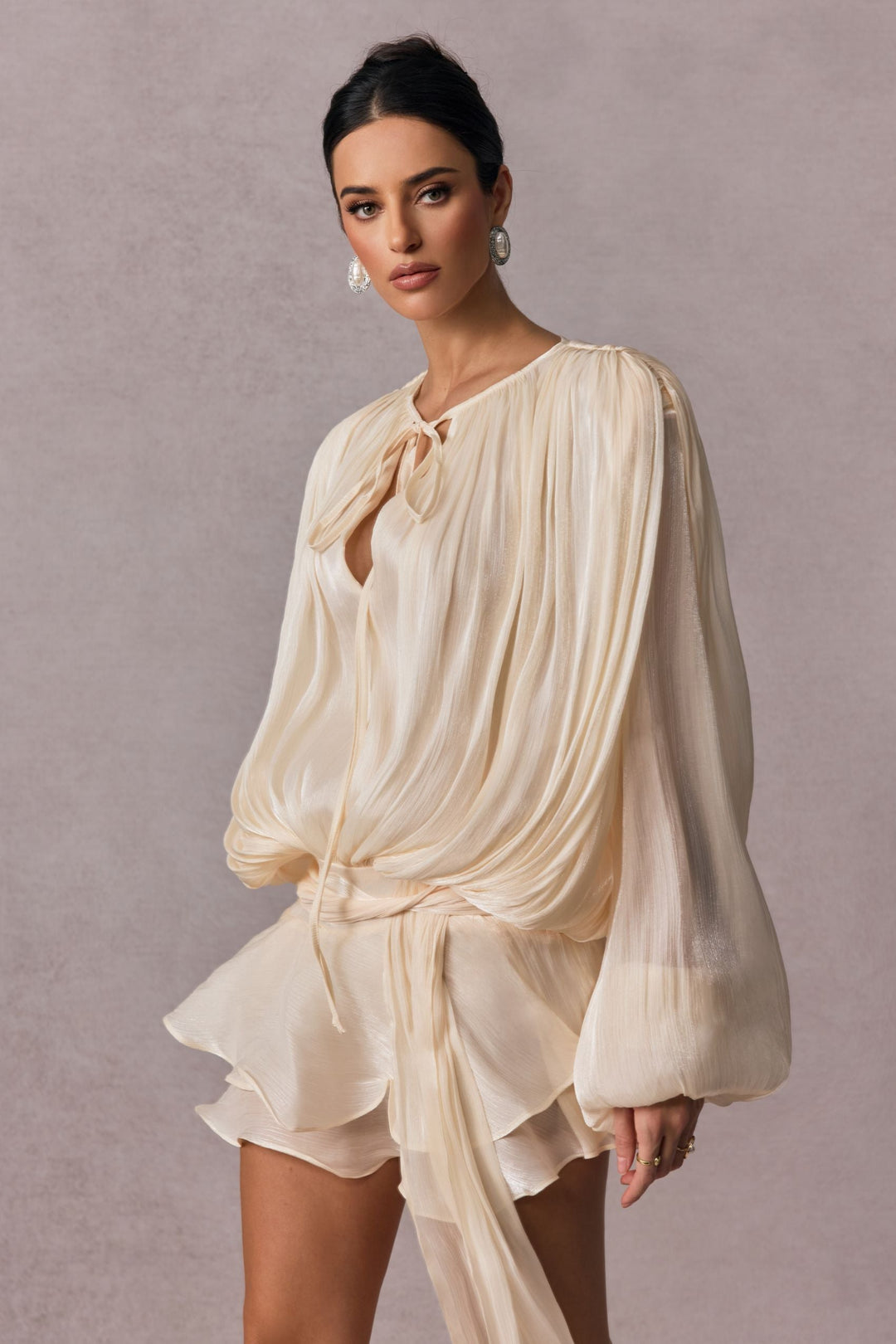 Camille Cannes | Robe Chemisier Évasée à Lacets