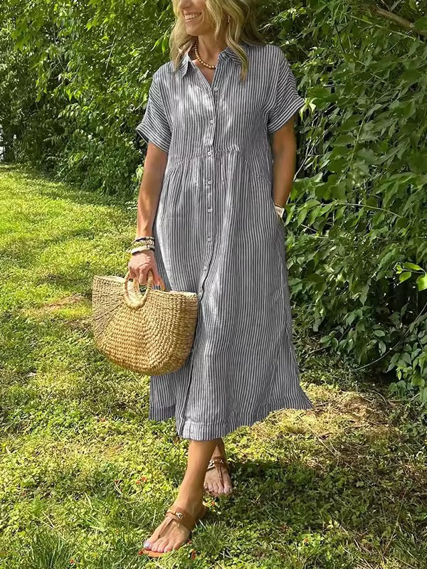Camille Cannes | Robe maxi fluide à rayures