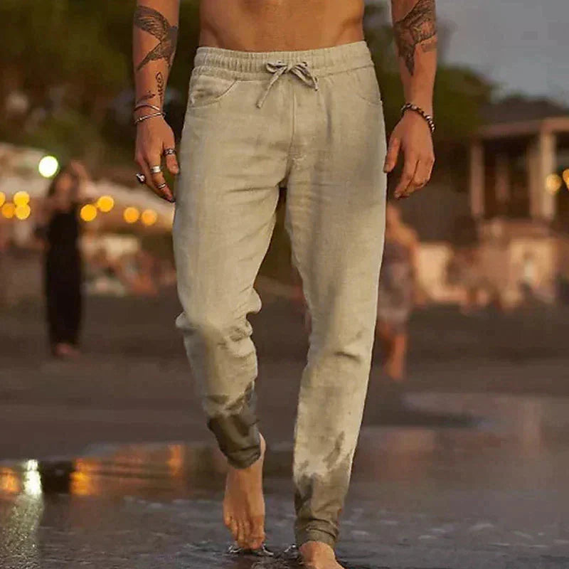 PANTALONS DE PLAGE EN LIN POUR HOMMES