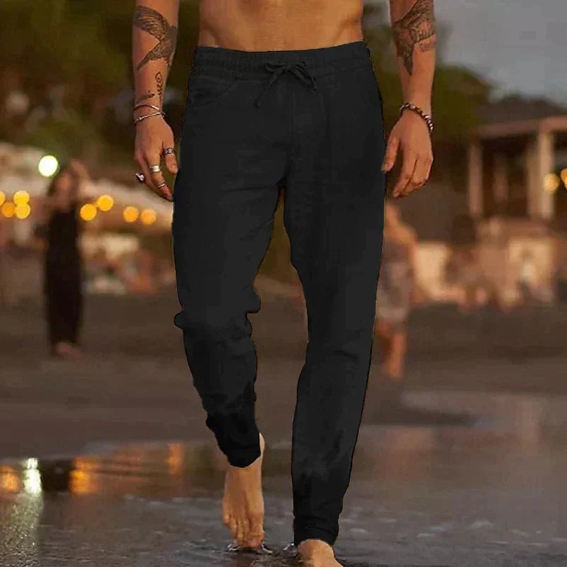 PANTALONS DE PLAGE EN LIN POUR HOMMES