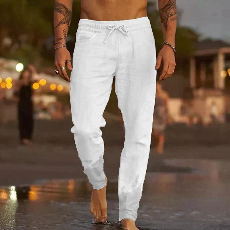 PANTALONS DE PLAGE EN LIN POUR HOMMES