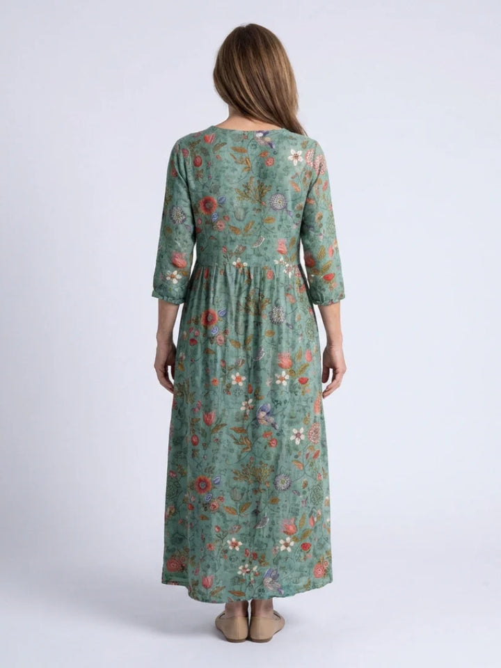 Camille | Robe longue florale en coton premium
