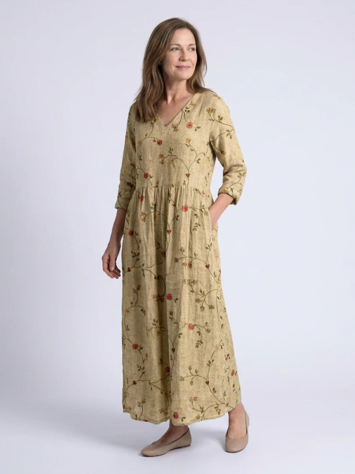 Camille | Robe longue florale en coton premium