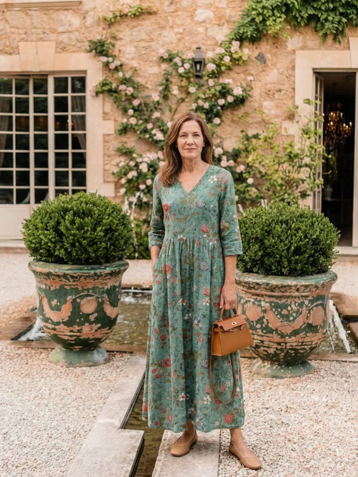 Camille | Robe longue florale en coton premium
