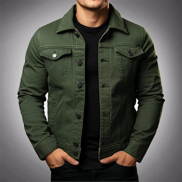 DANIEL | Veste trucker en coton peigné — coupe ajustée