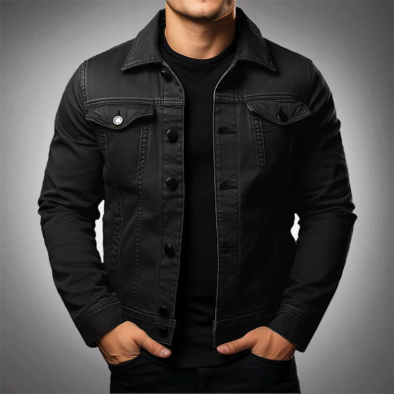 DANIEL | Veste trucker en coton peigné — coupe ajustée