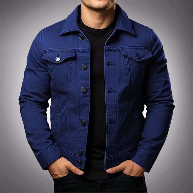 DANIEL | Veste trucker en coton peigné — coupe ajustée