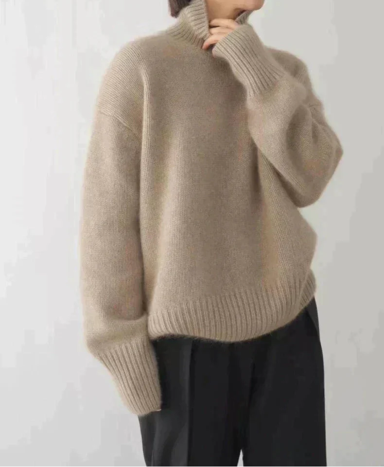 Élise | Pull en cachemire col roulé