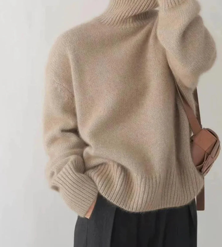 Élise | Pull en cachemire col roulé