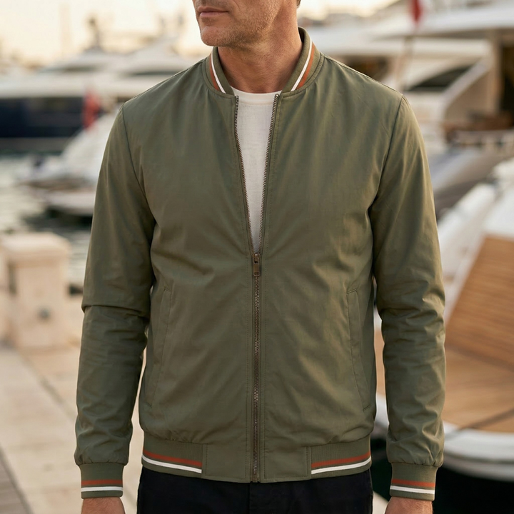 DIDIER | Blouson teddy en microfibre — bords contrastés