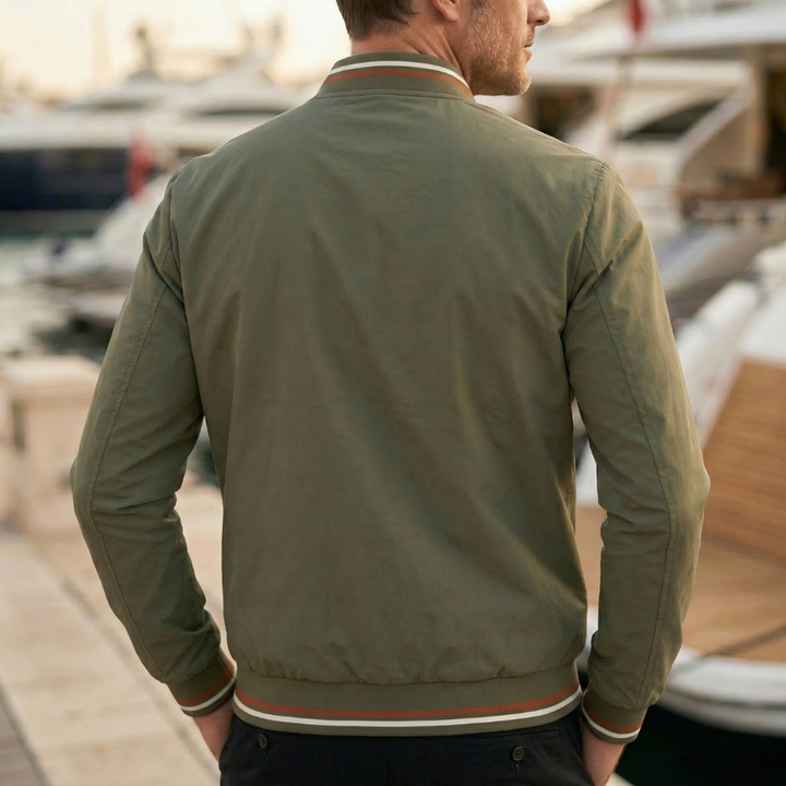 DIDIER | Blouson teddy en microfibre — bords contrastés