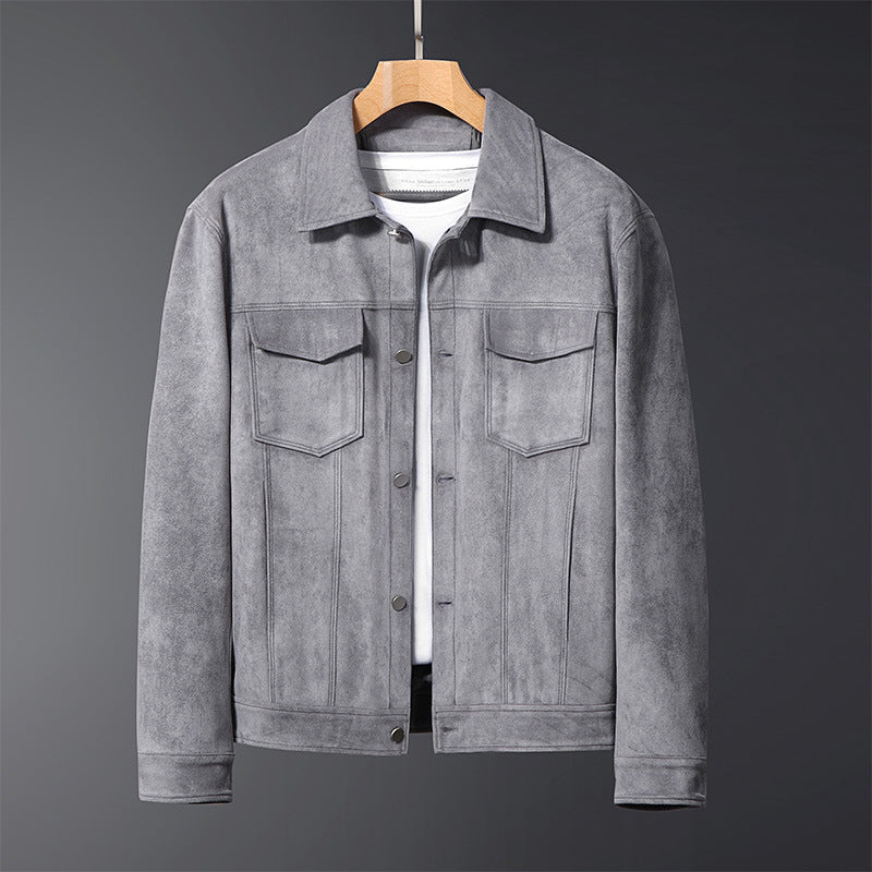 RAYMOND | Veste trucker en daim — double poche poitrine