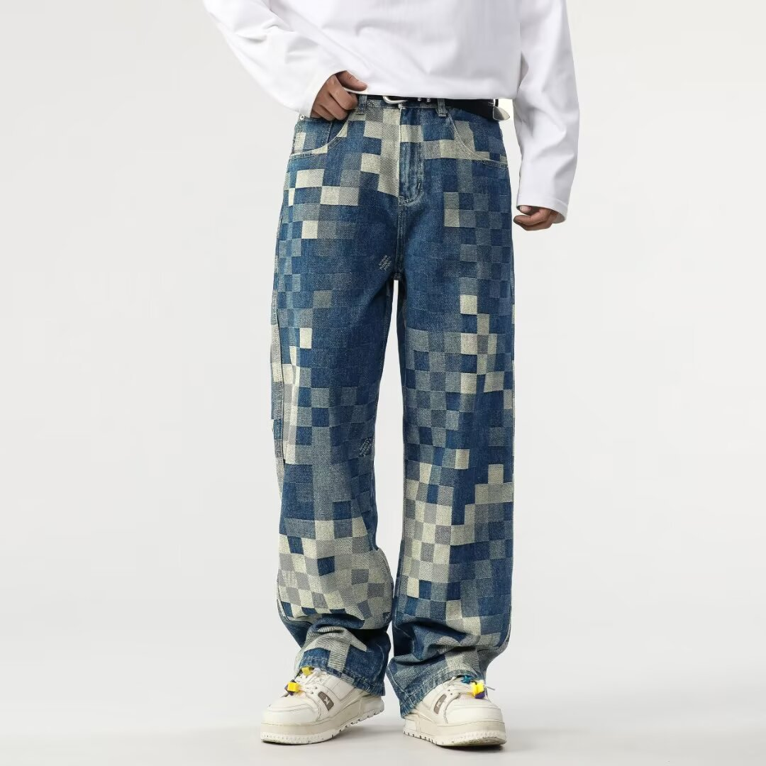 JEAN EN DENIM EFFET PIXEL POUR HOMME