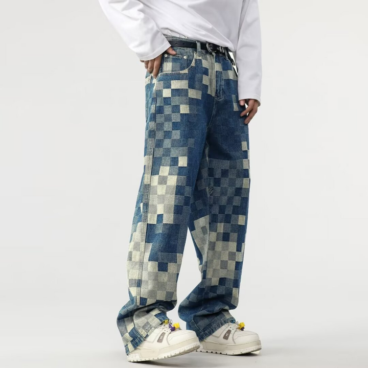 JEAN EN DENIM EFFET PIXEL POUR HOMME