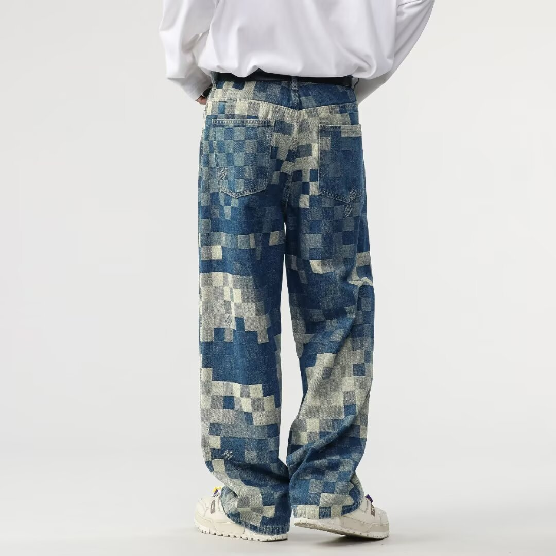 JEAN EN DENIM EFFET PIXEL POUR HOMME