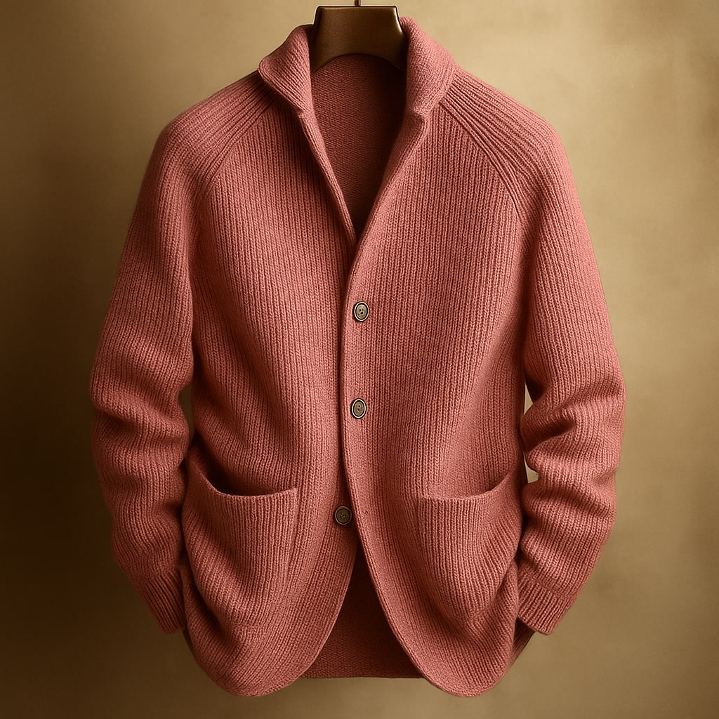 CARDIGAN EN LAINE CÔTELÉE POUR HOMME