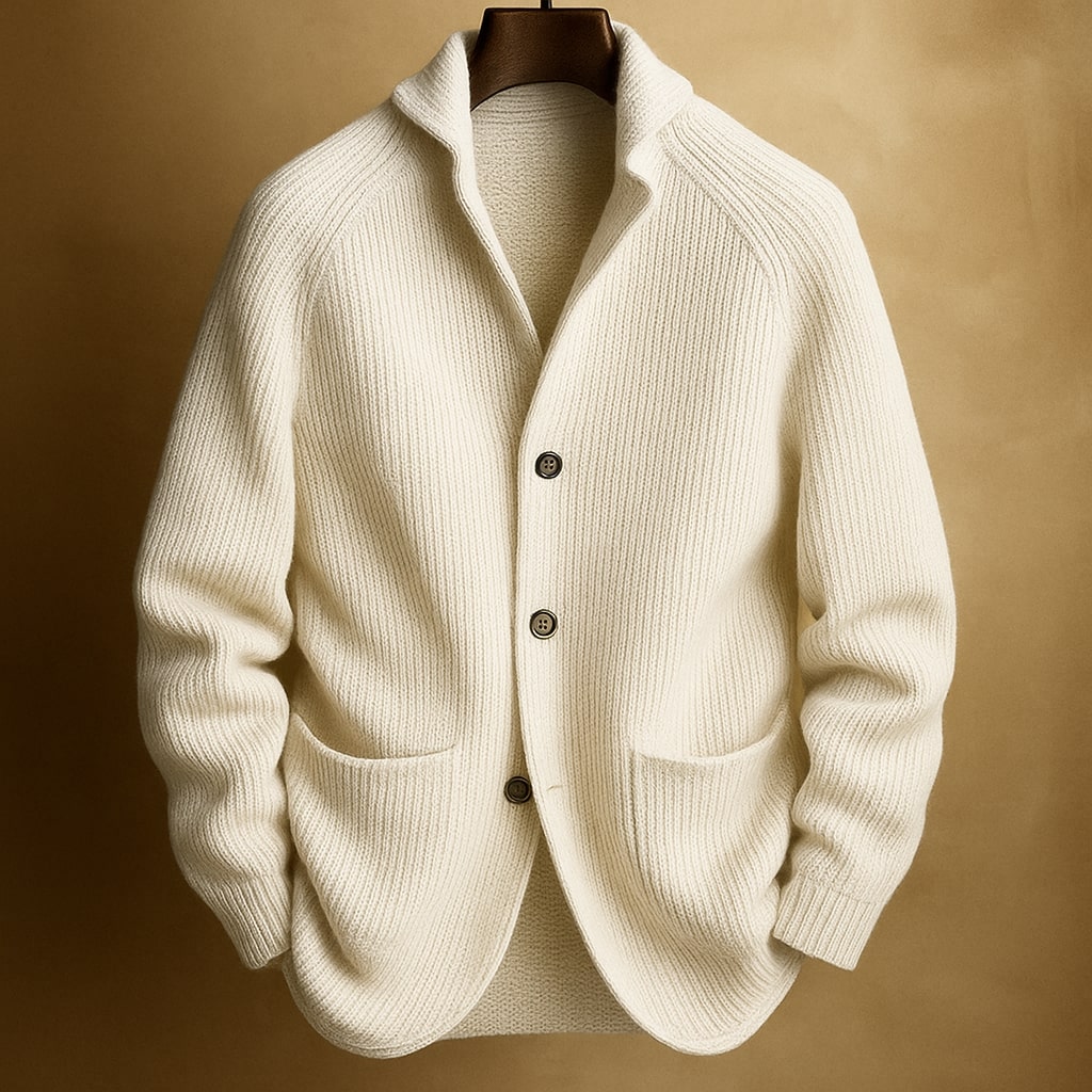 BLAZER EN MAILLE CÔTELÉE POUR HOMME