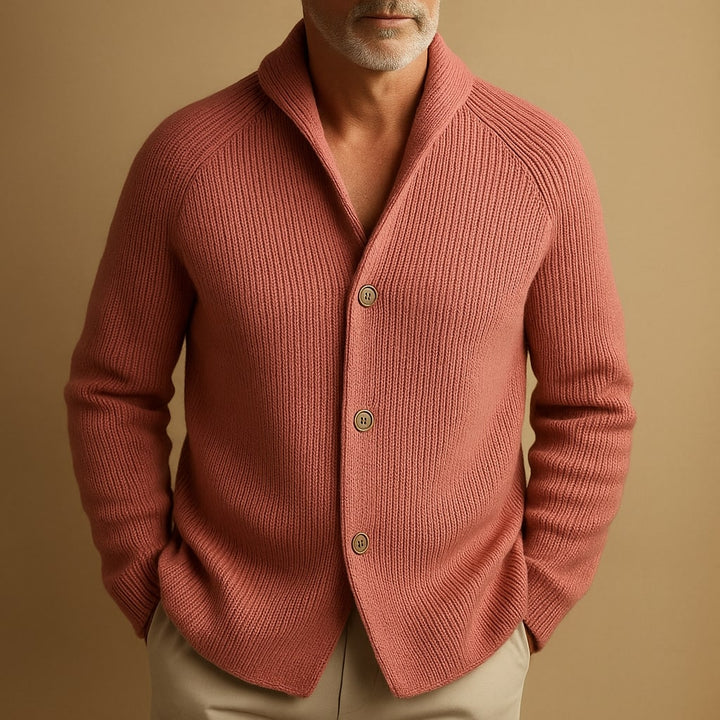 CARDIGAN EN LAINE CÔTELÉE POUR HOMME