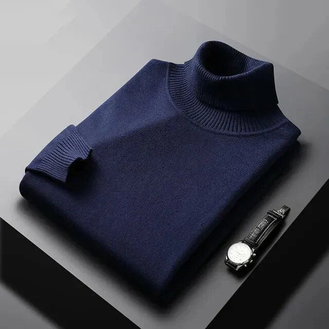 PULL À COL ROULE EN MAILLE POUR HOMME