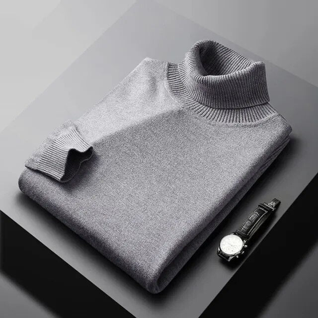 PULL COL ROULÉ À MANCHES LONGUES POUR HOMME