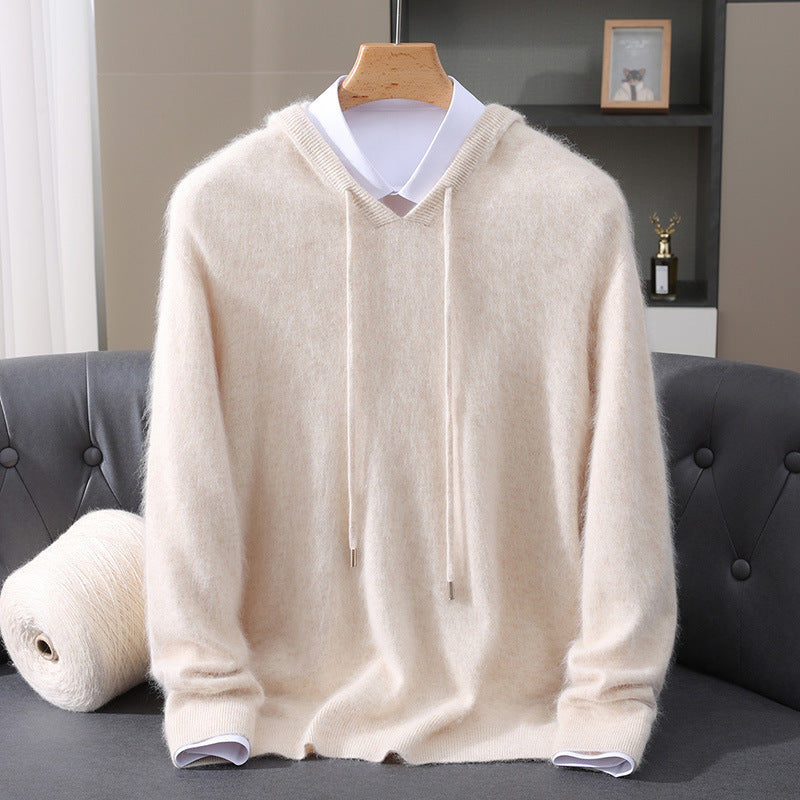 SWEAT À CAPUCHE EN LAINE MÉLANGÉE POUR HOMME