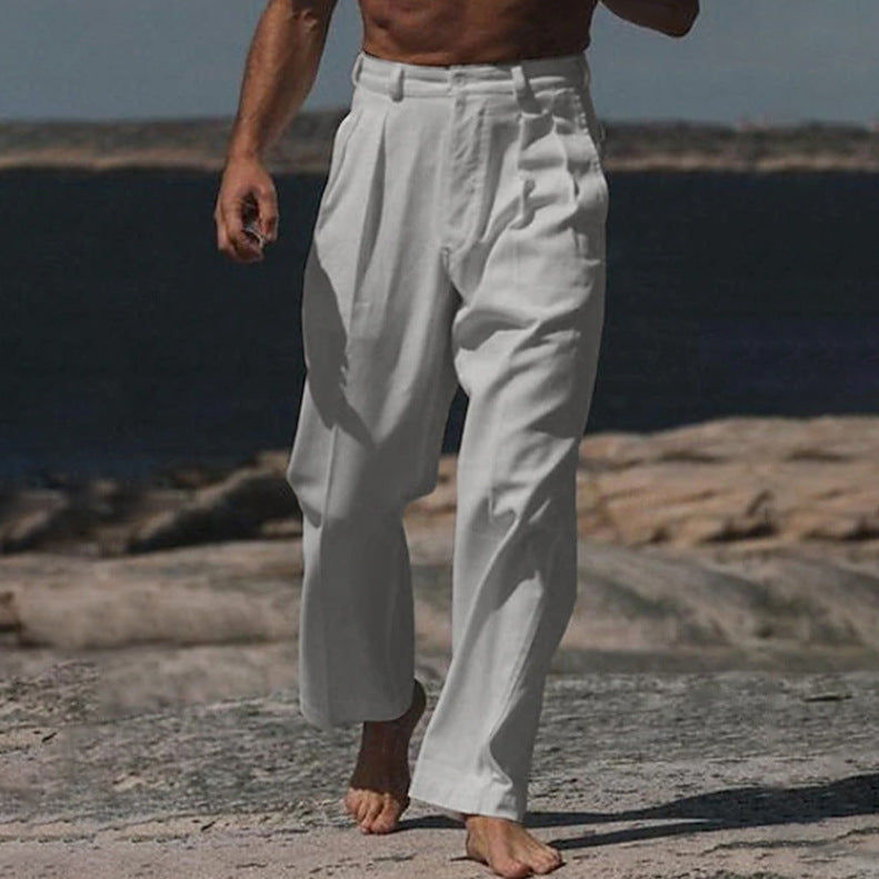 THÉO | PANTALONS EN LIN À JAMBES LARGES