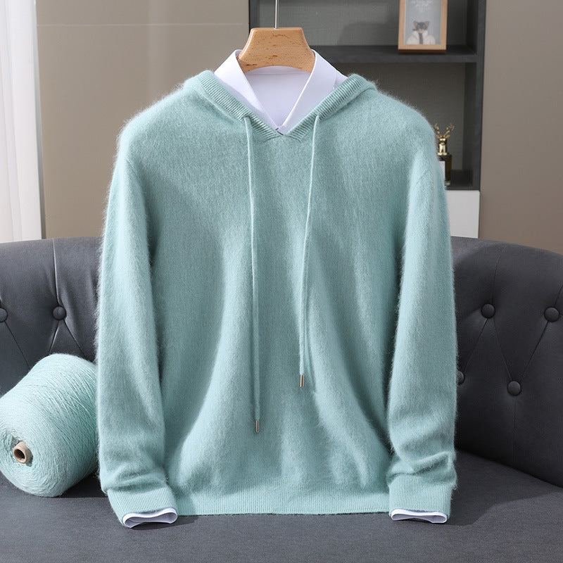 SWEAT À CAPUCHE EN LAINE MÉLANGÉE POUR HOMME