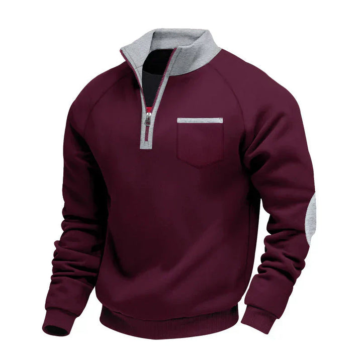 PULL À COL MONTANT ET FERMETURE ÉCLAIR POUR HOMME