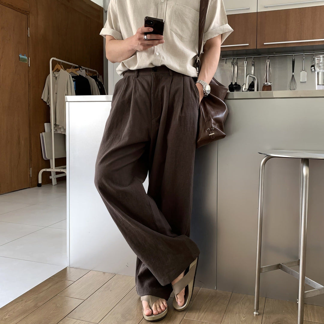 LOUIS | PANTALONS EN LIN À JAMBES LARGES