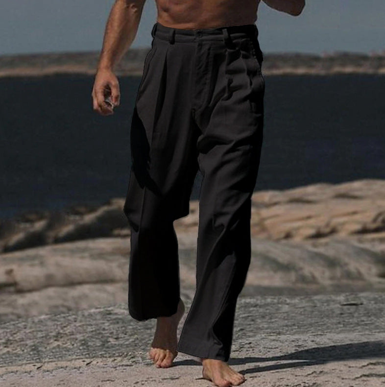 THÉO | PANTALONS EN LIN À JAMBES LARGES