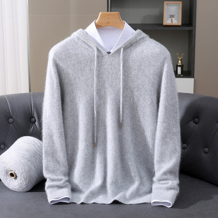 SWEAT À CAPUCHE EN LAINE MÉLANGÉE POUR HOMME