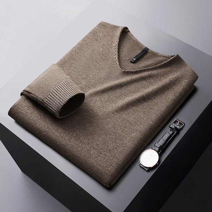 PULL EN V EN FIBRES NOBLES POUR HOMME