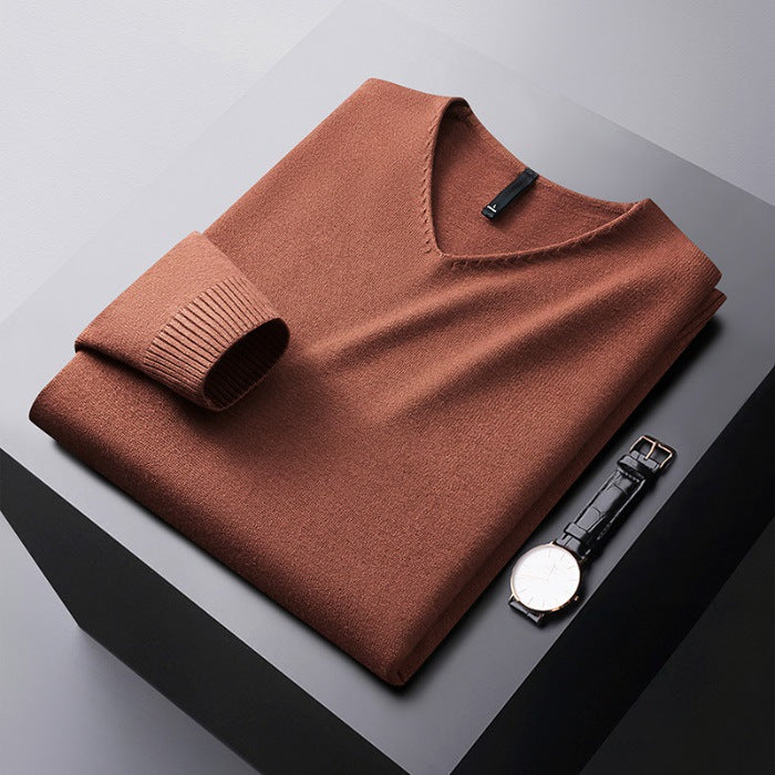 PULL EN V EN FIBRES NOBLES POUR HOMME