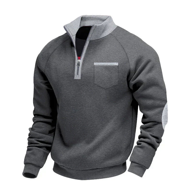 PULL À COL MONTANT ET FERMETURE ÉCLAIR POUR HOMME