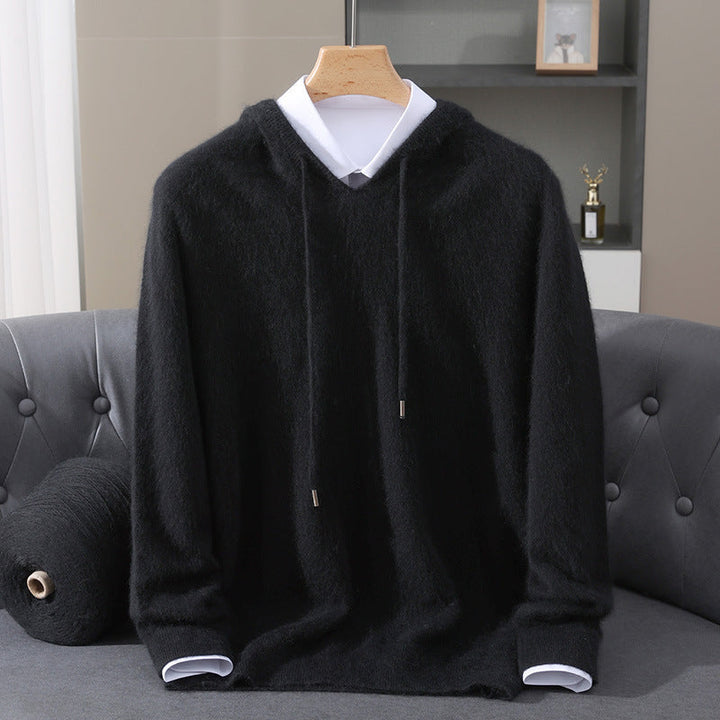 SWEAT À CAPUCHE EN LAINE MÉLANGÉE POUR HOMME