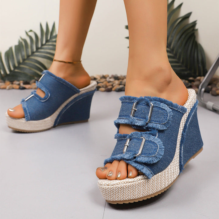 ÉDITH | Sandales Compensées en Cuir