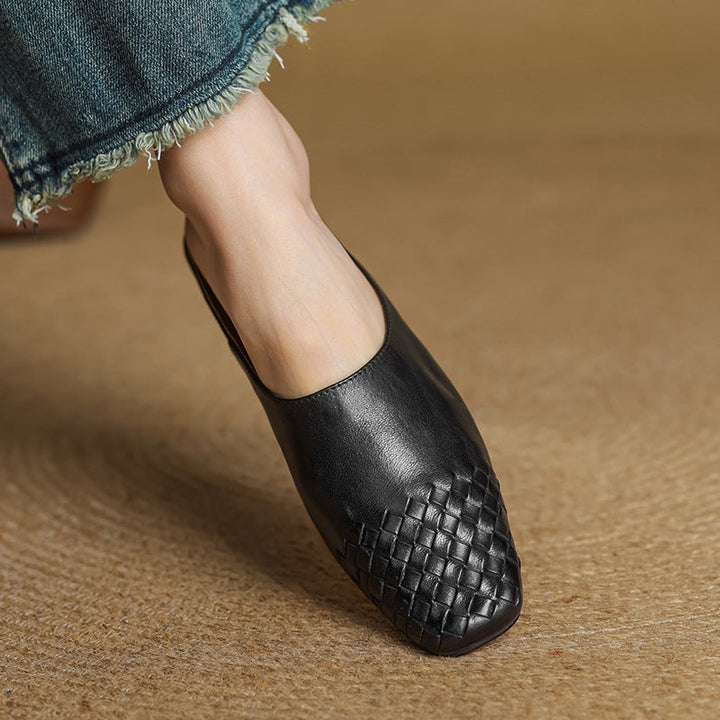 Camille | Mules en cuir tressé confort