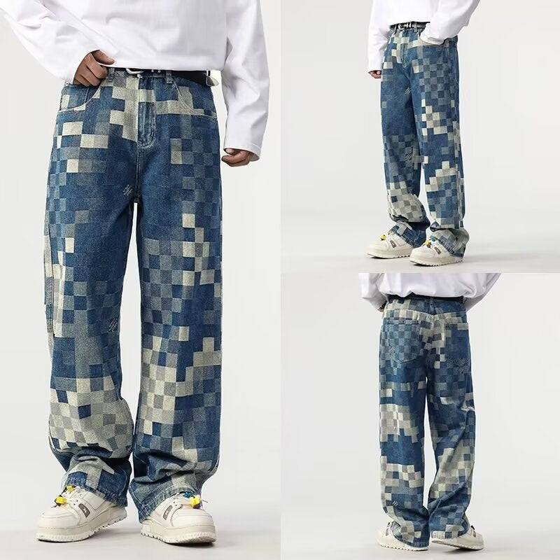 JEAN EN DENIM EFFET PIXEL POUR HOMME