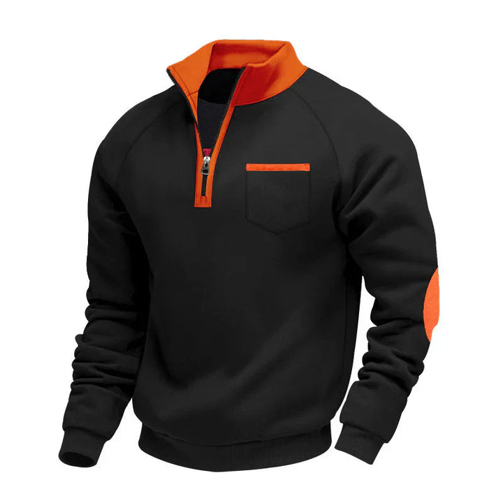 PULL À COL MONTANT ET FERMETURE ÉCLAIR POUR HOMME