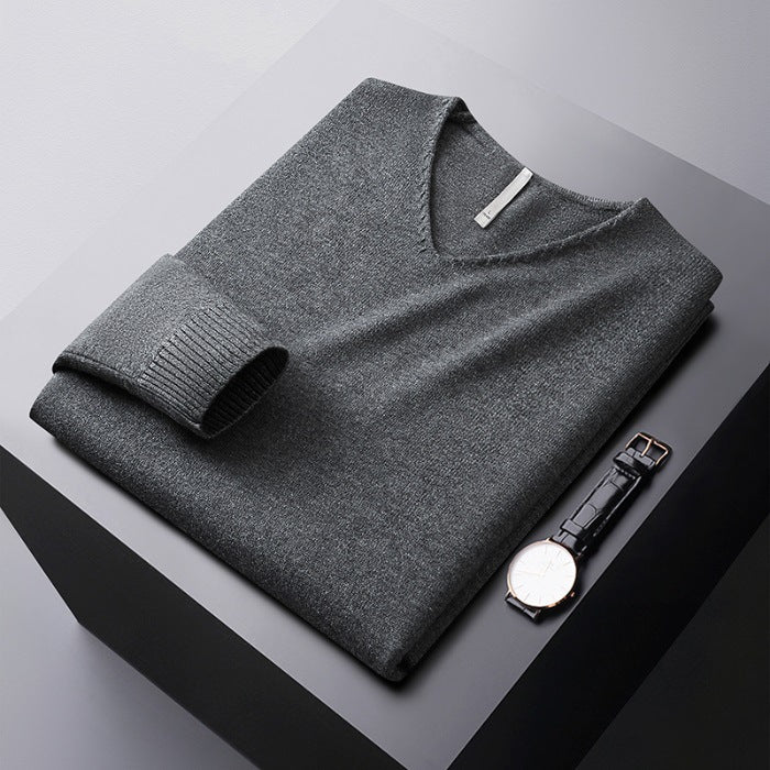 PULL EN V EN FIBRES NOBLES POUR HOMME