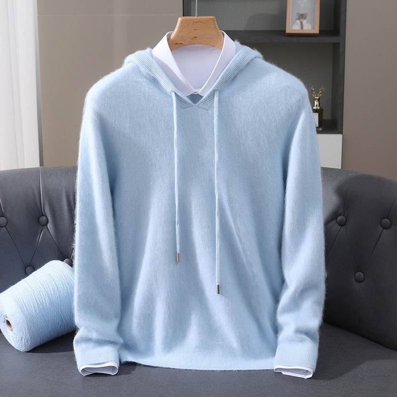 SWEAT À CAPUCHE EN LAINE MÉLANGÉE POUR HOMME