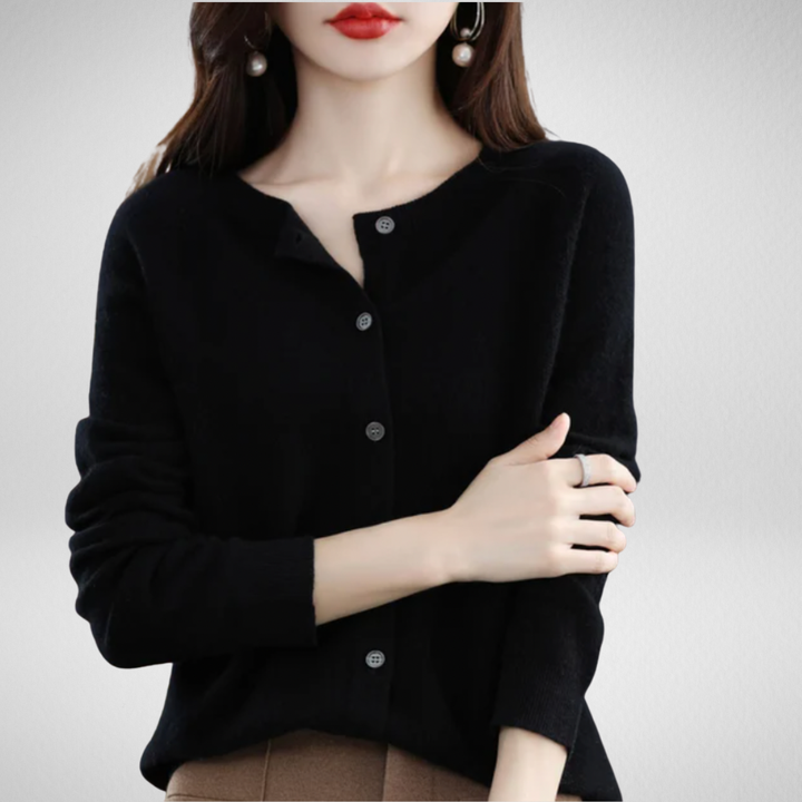 Majura | Cardigan en cachemire col rond boutonné