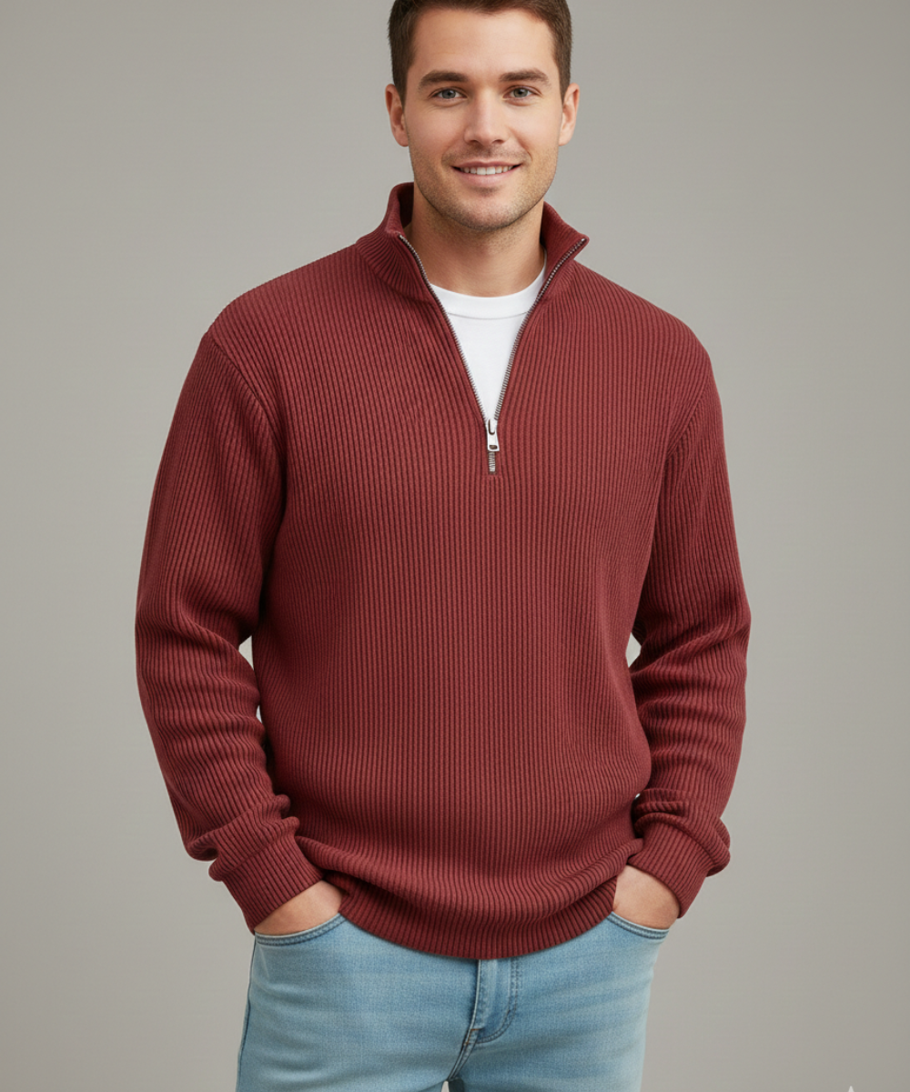 PULL ZIPPÉ CHALEUR LÉGÈRE POUR HOMMES