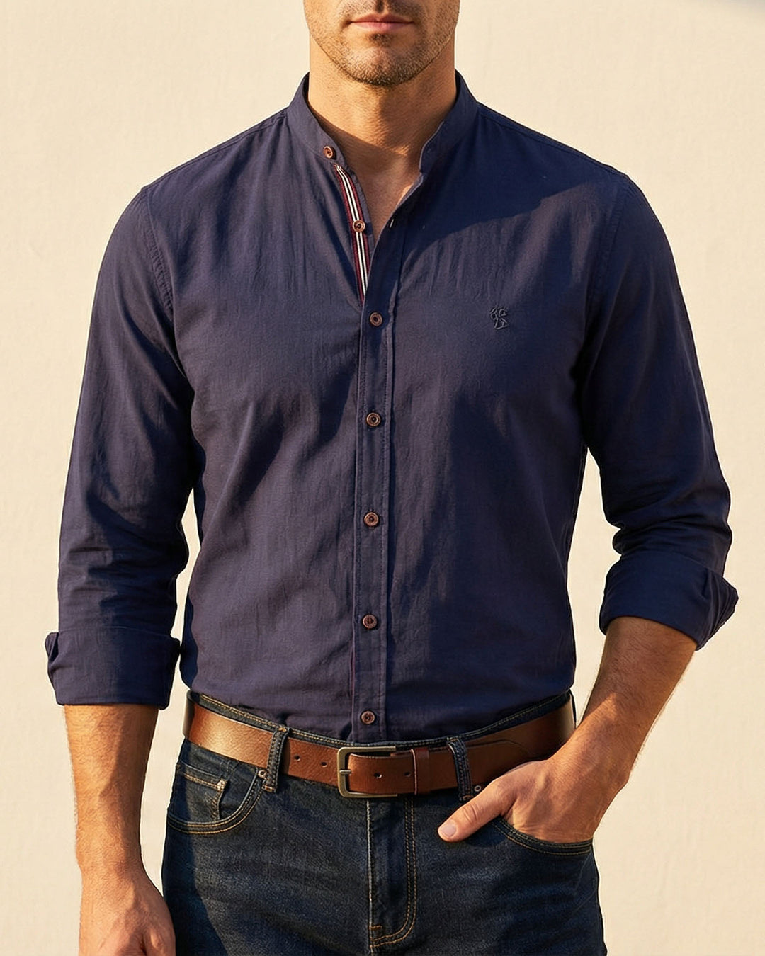 CHEMISE À COL OFFICIER POUR HOMME