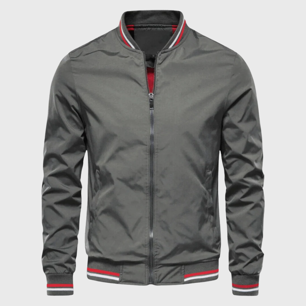 DIDIER | Blouson teddy en microfibre — bords contrastés